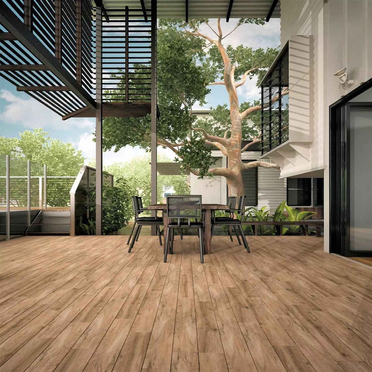 Terrace Tiles Starwood Wood Optic Oak 60x60cm