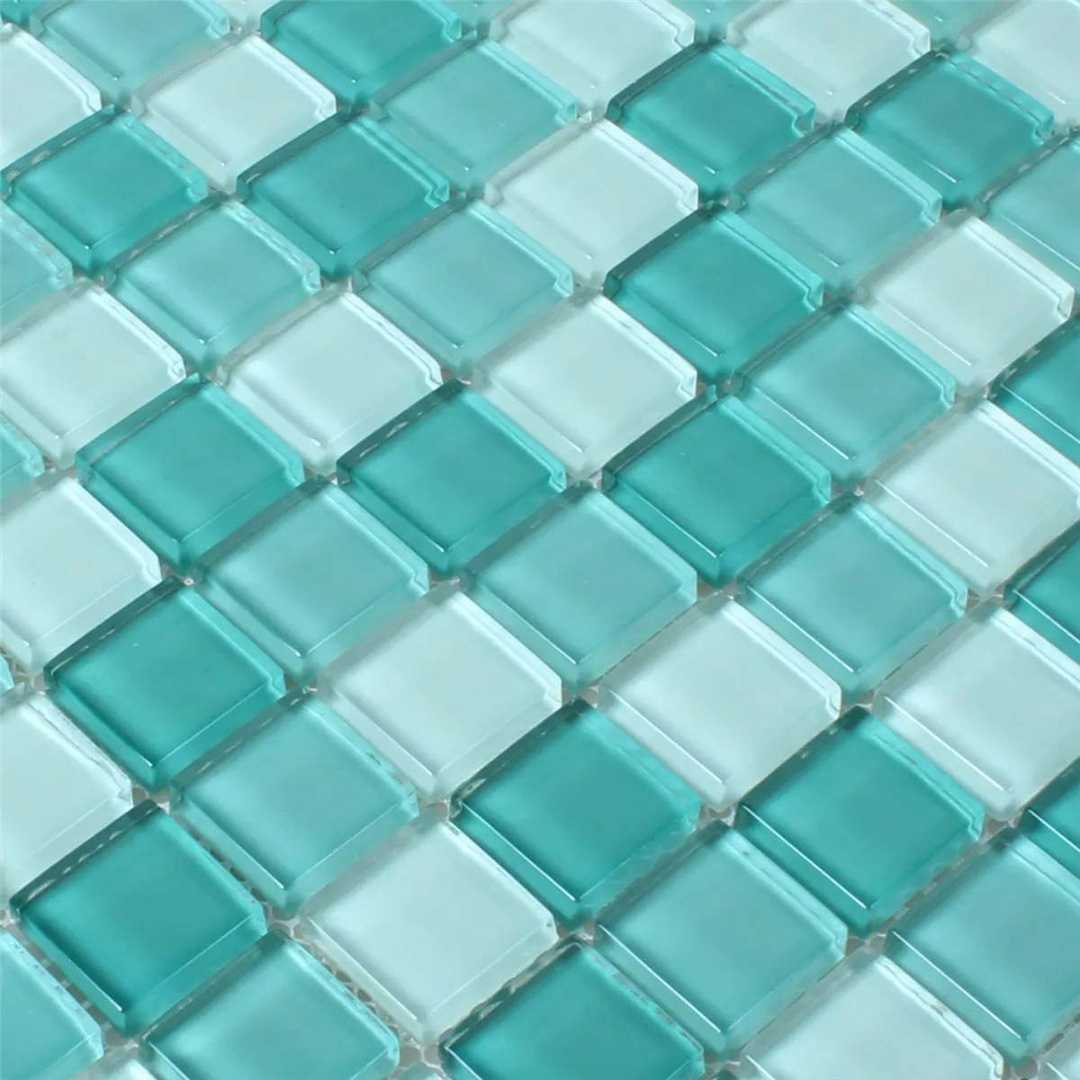 Mosaic Tiles Glass Green Mix 25x25x8mm