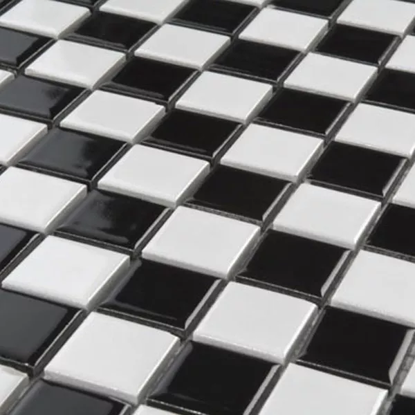 Sample Mosaic Tiles Ceramic Black Chess Board