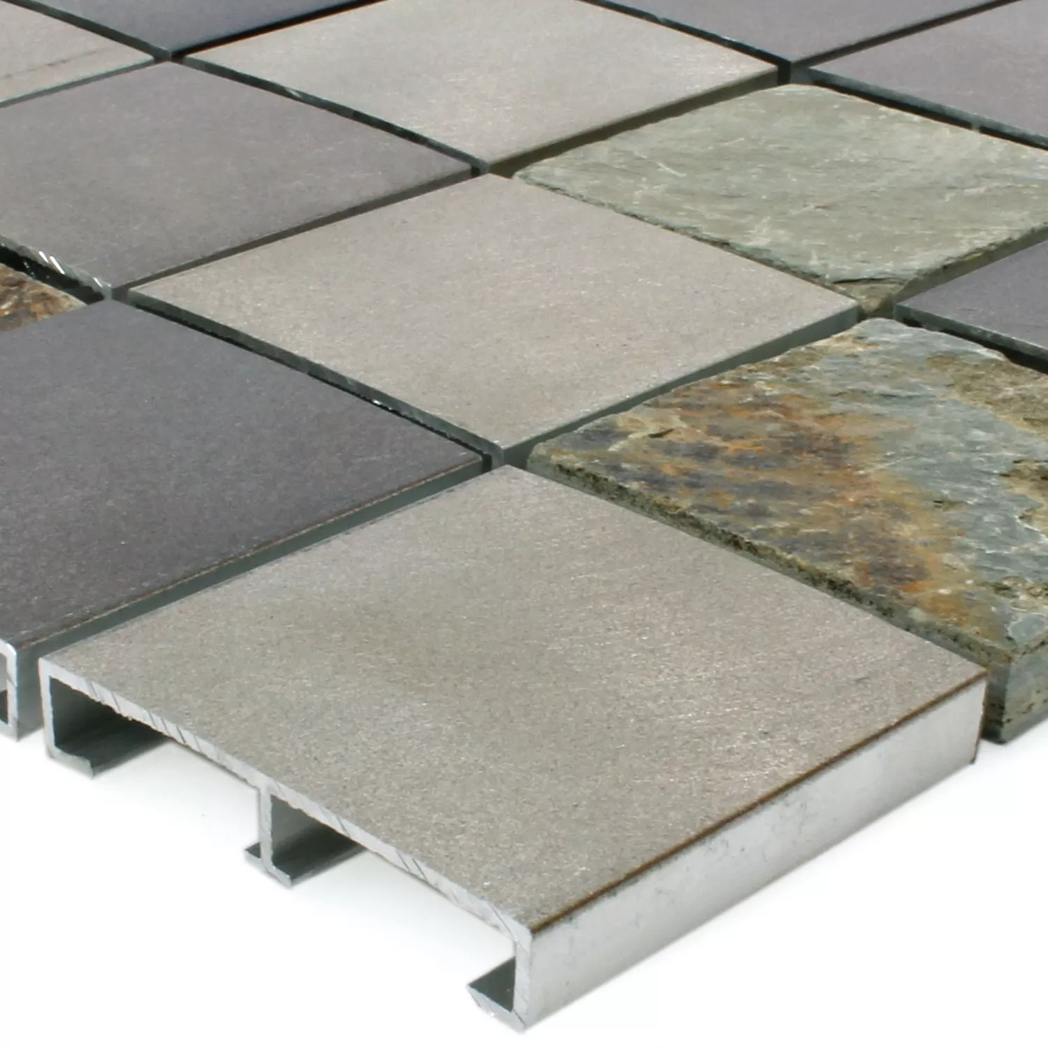 Mosaic Tiles Natural Stone Aluminum Moon Brown Mosaic Tiles Natural Stone Aluminum Moon Brown