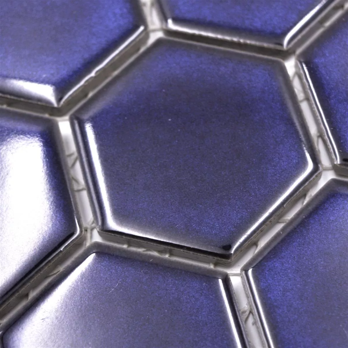 Sample from Ceramic Mosaic Salomon Hexagon Cobalt Blue H51