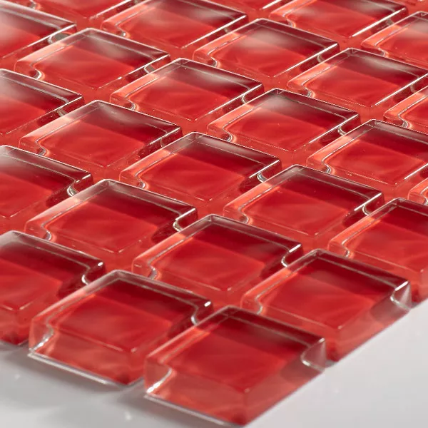 Sample Mosaic Tiles Glass Uni  Red