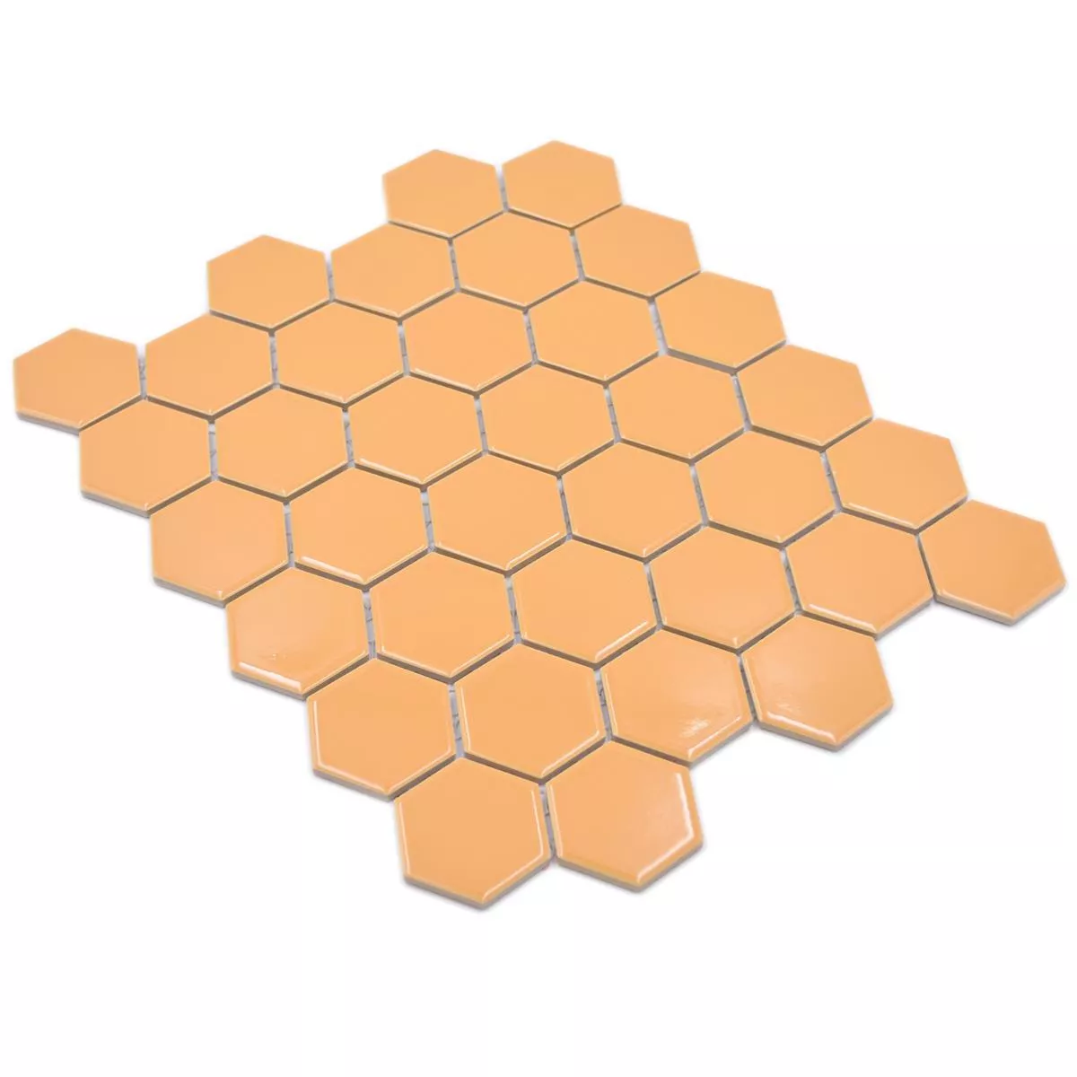 Ceramic Mosaic Salomon Hexagon Ocher Orange H51