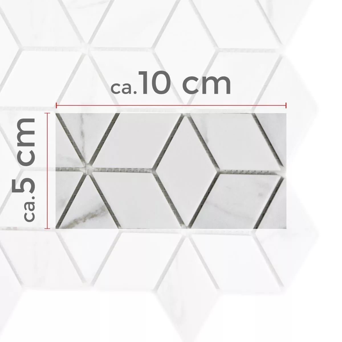 Sample Ceramic Mosaic Tiles Zyrus Carrara Cube