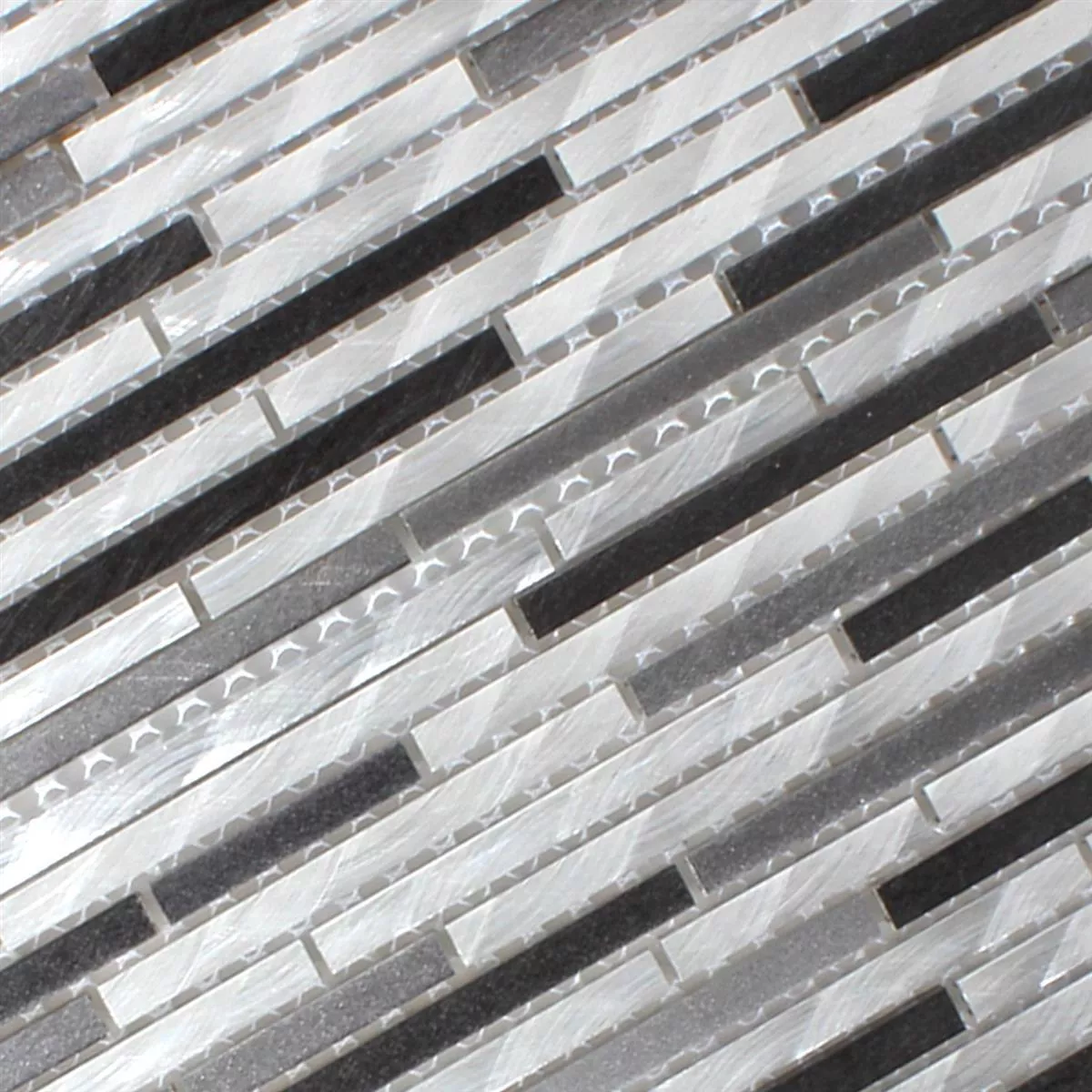 Sample Mosaic Tiles Aluminium SmoothBlack Grey