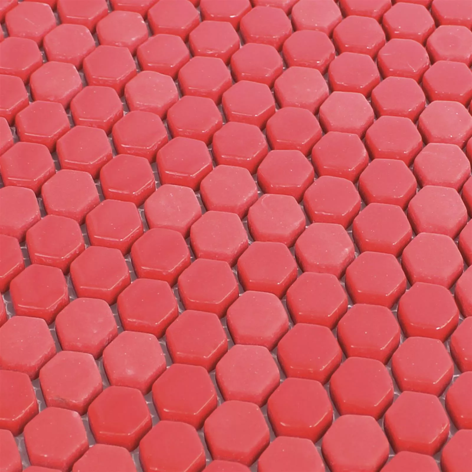 Glass Mosaic Tiles Brockway Hexagon Eco Red