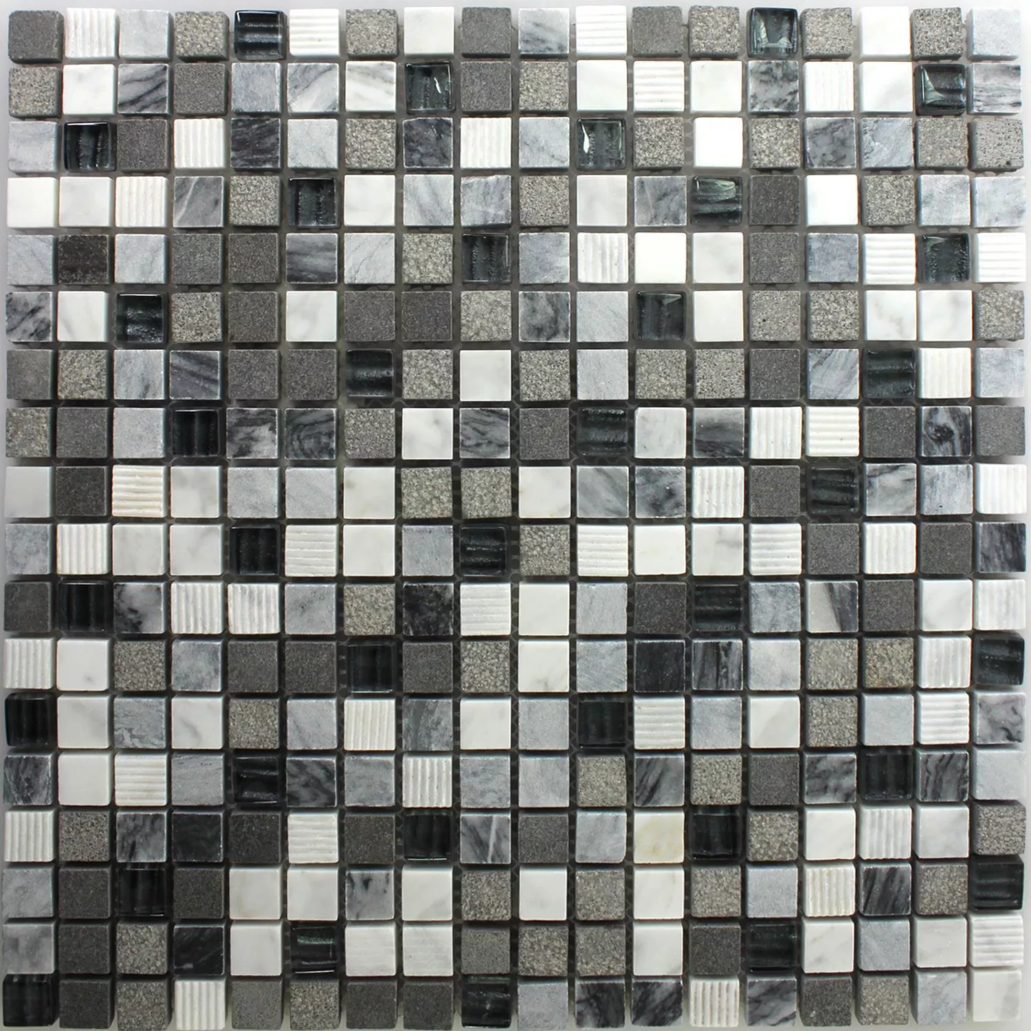 Sample Mosaic Tiles Glass Natural Stone Kodiak Grey Mix