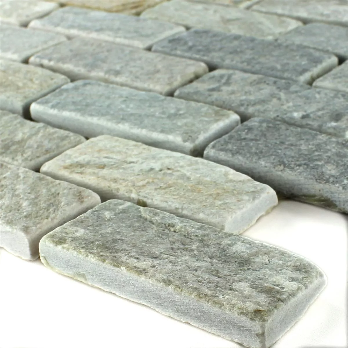 Mosaic Tiles Quartzite Beige Grey 26x66mm Mosaic Tiles Quartzite Beige Grey 26x66mm