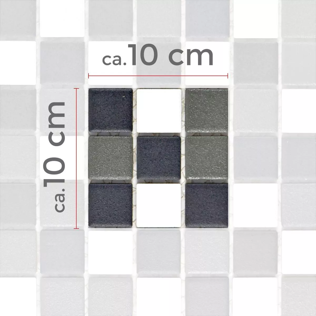 Sample Ceramic Mosaic Tiles Heinmot Black White Metal R10 Q25