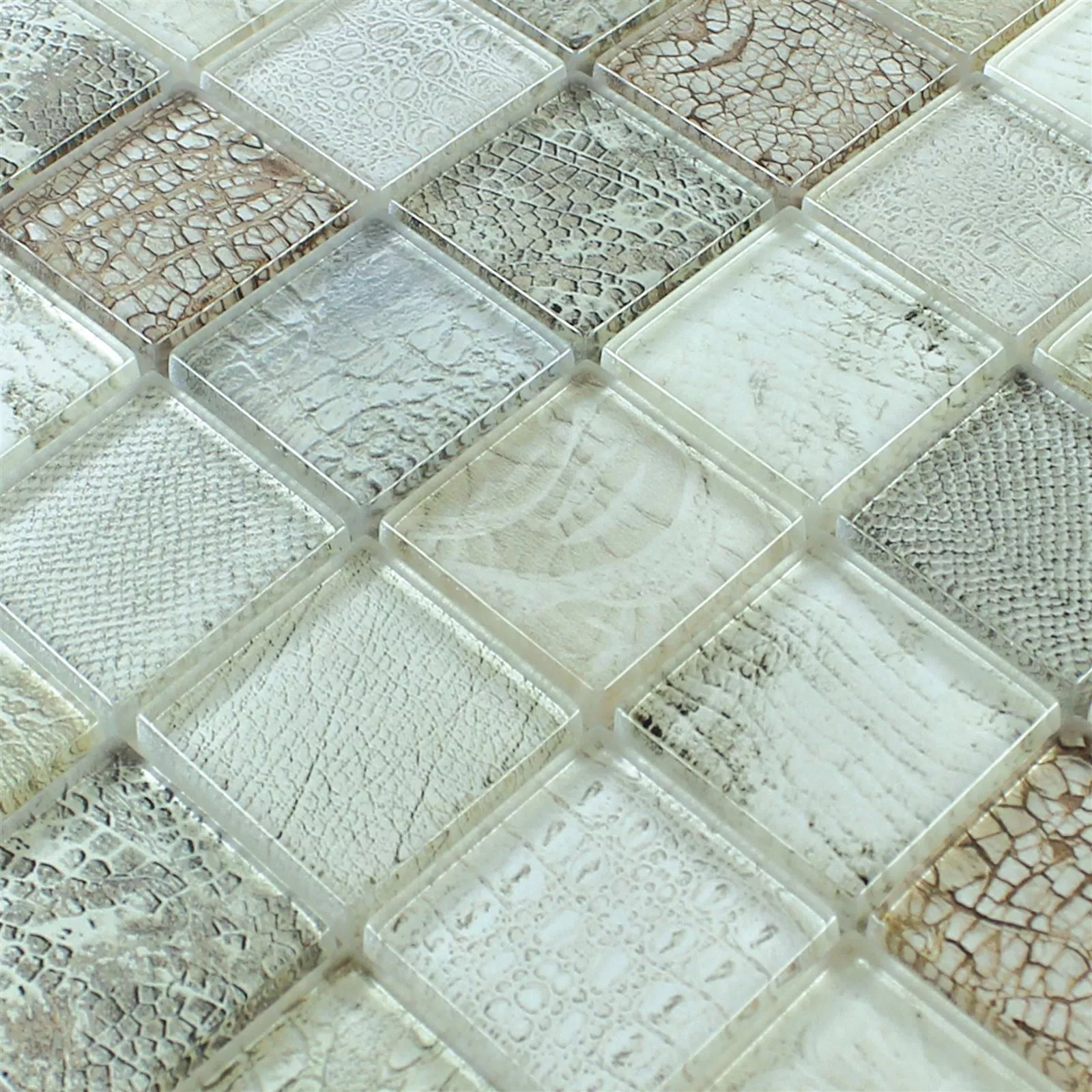Sample Glass Mosaic Tiles Python Beige