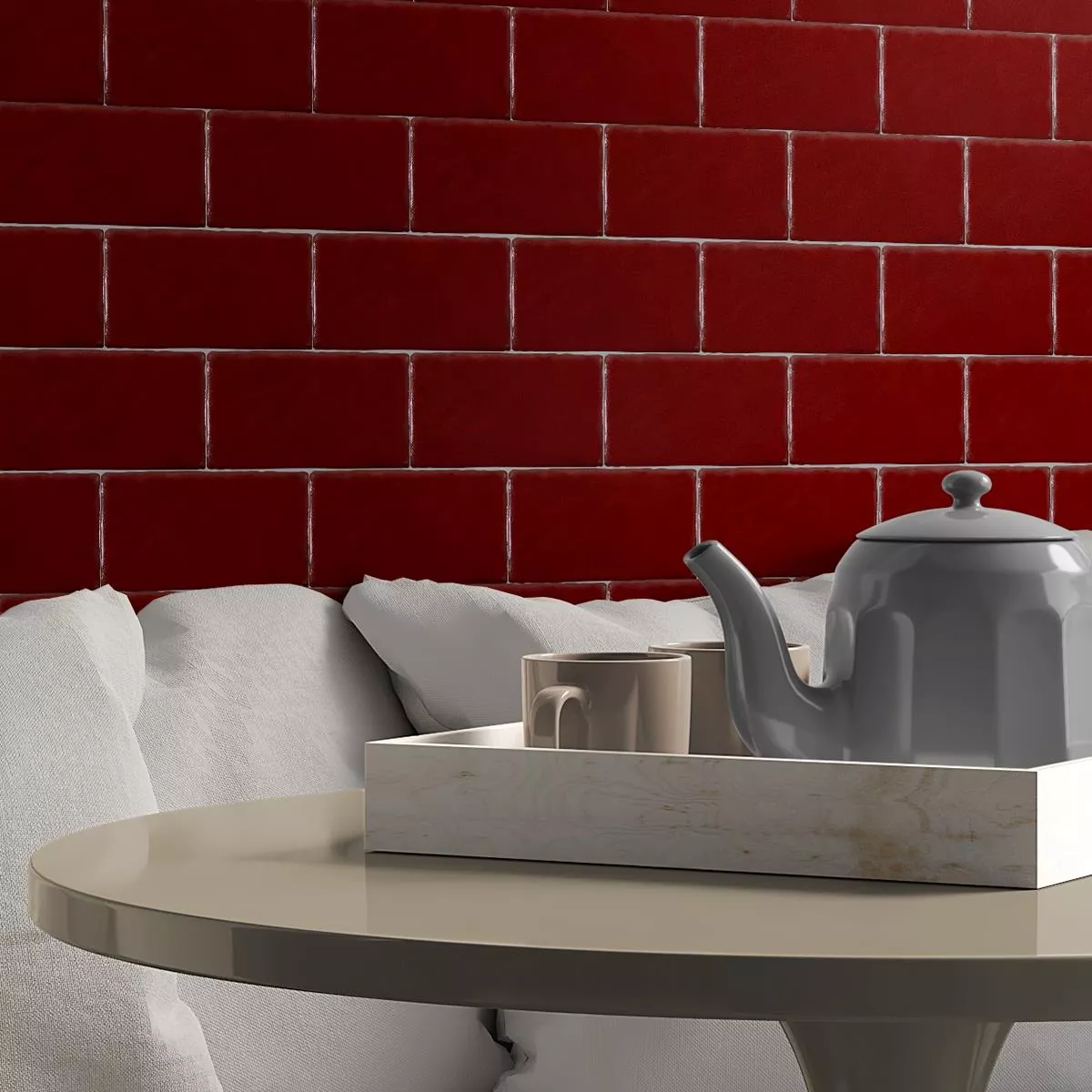 Metro Wall Tiles Zaragoza Red 7,5x15cm