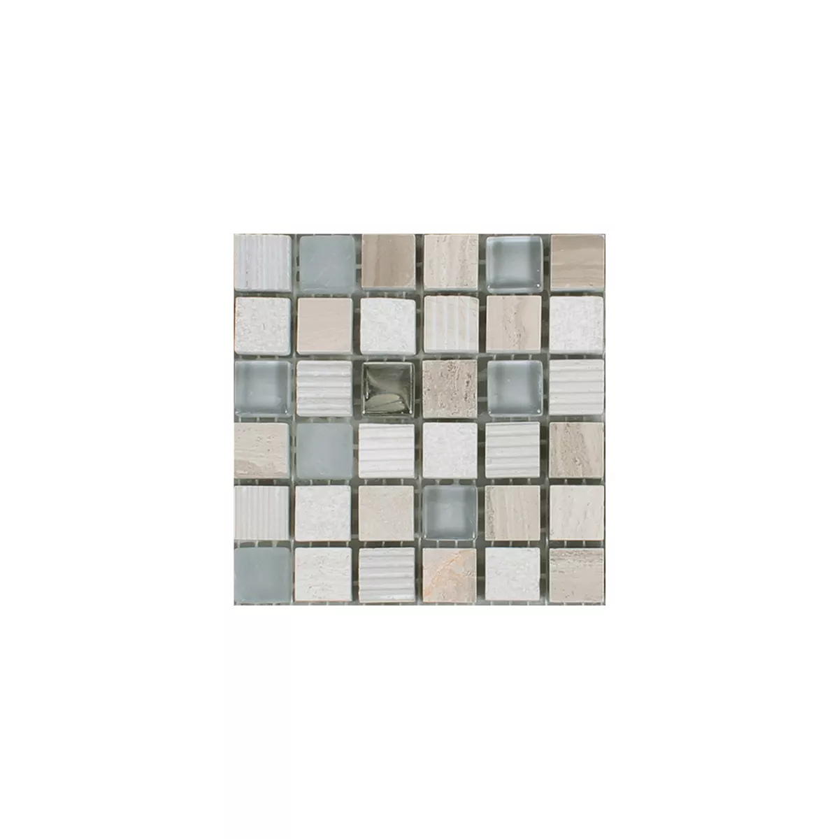 Sample Mosaic Tiles Venzona Light Grey Silver