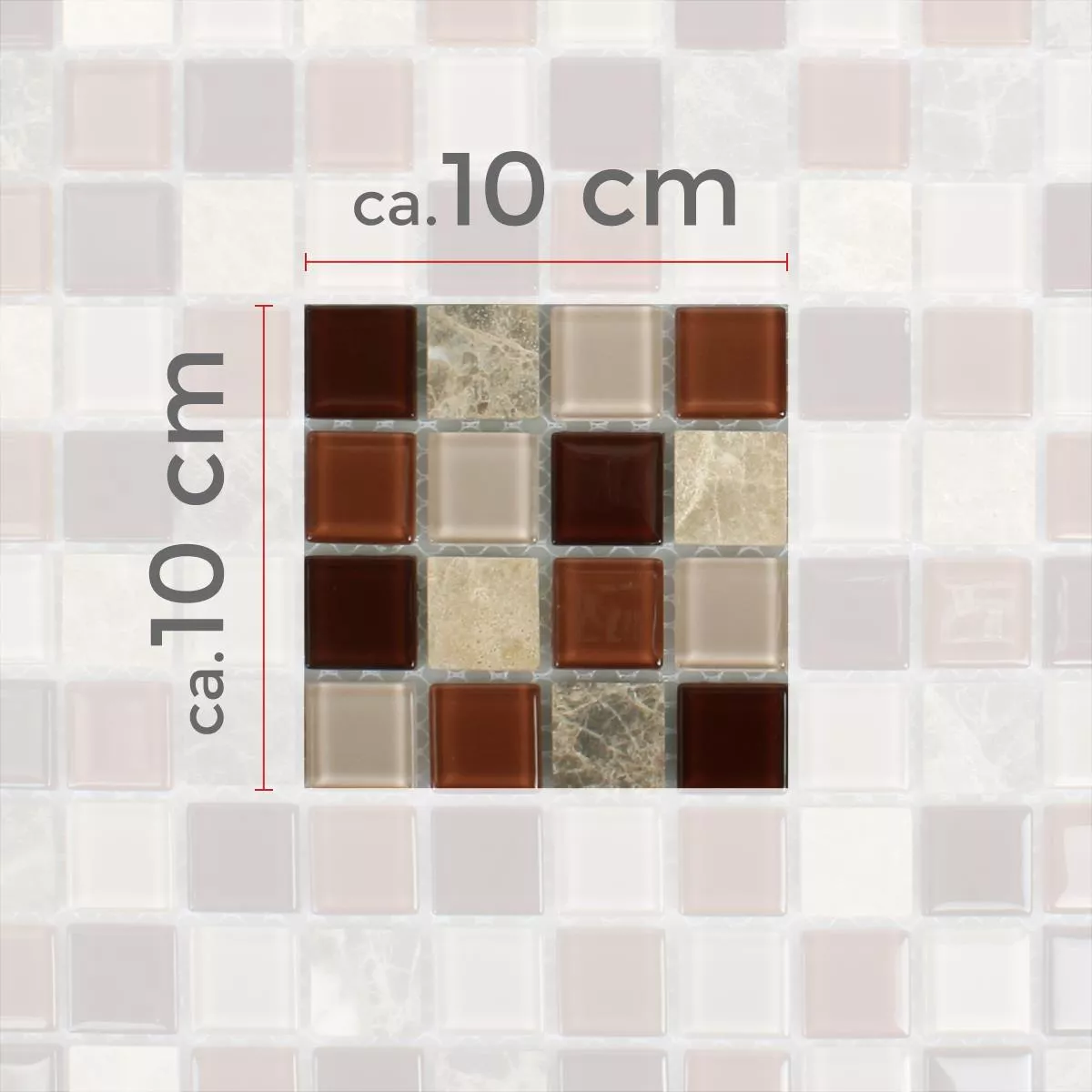 Sample Mosaic Tiles Balios Beige Brown Emperador
