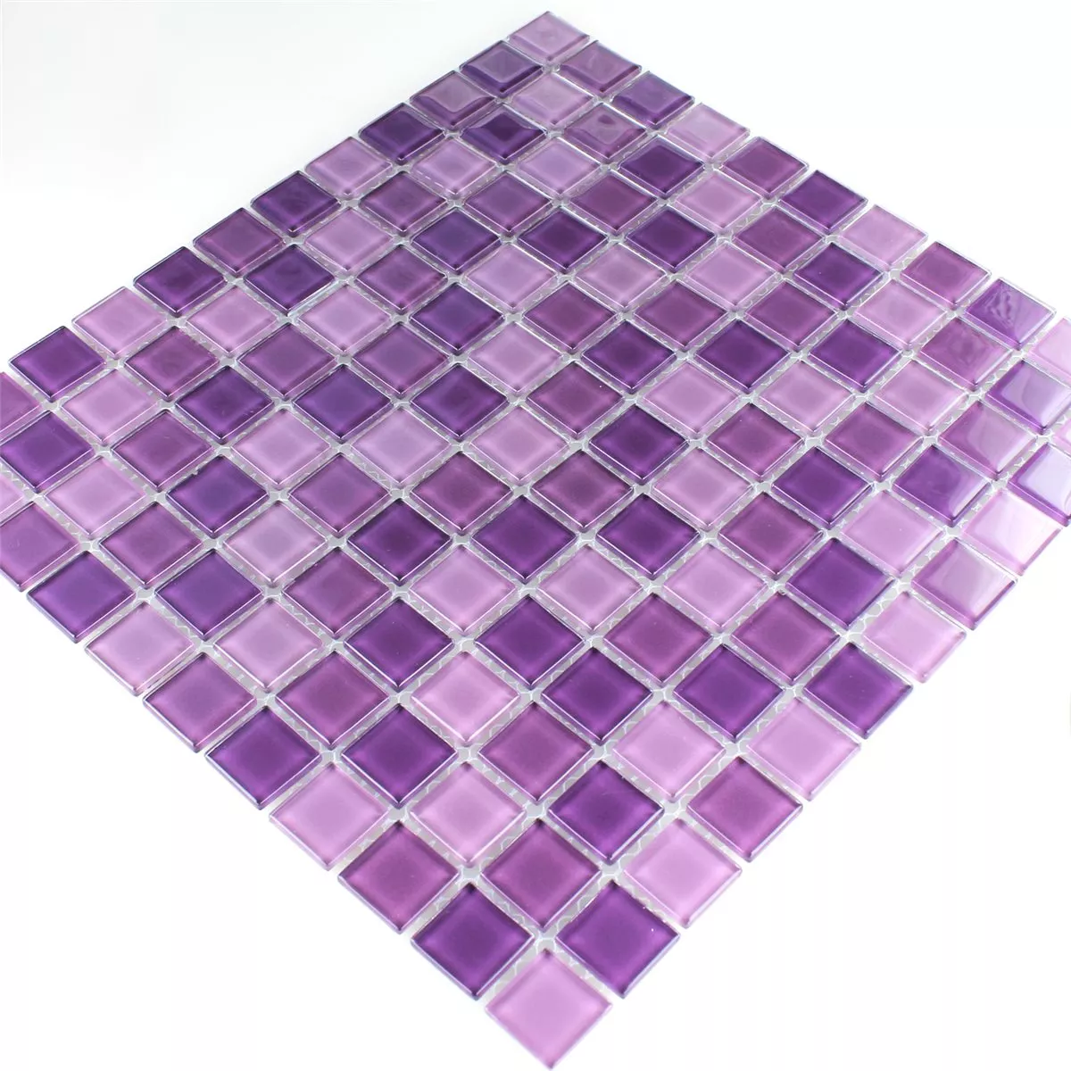 Mosaic Tiles Glass Purple Mix 25x25x4mm