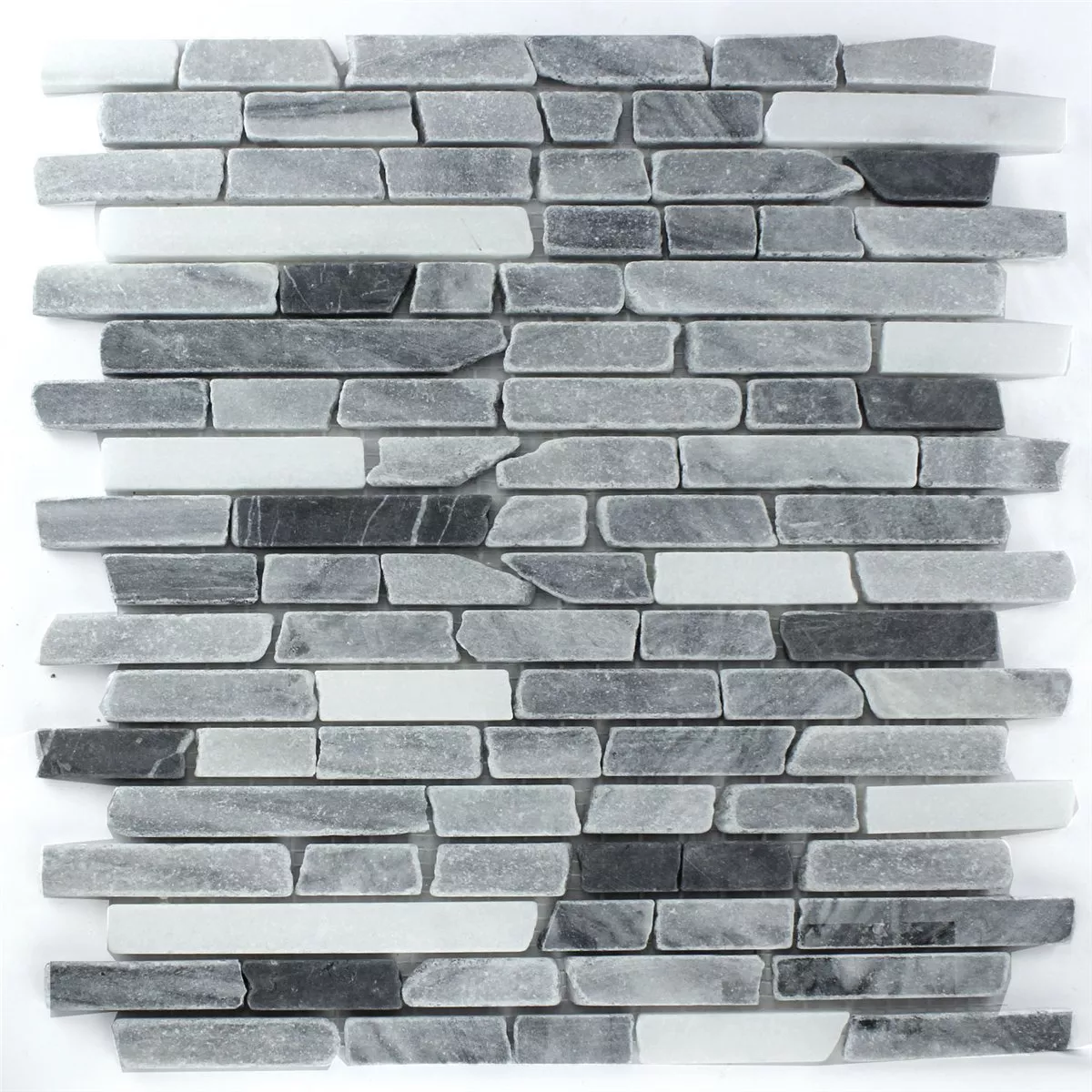 Sample Mosaic Tiles Marble Black Grey Mix