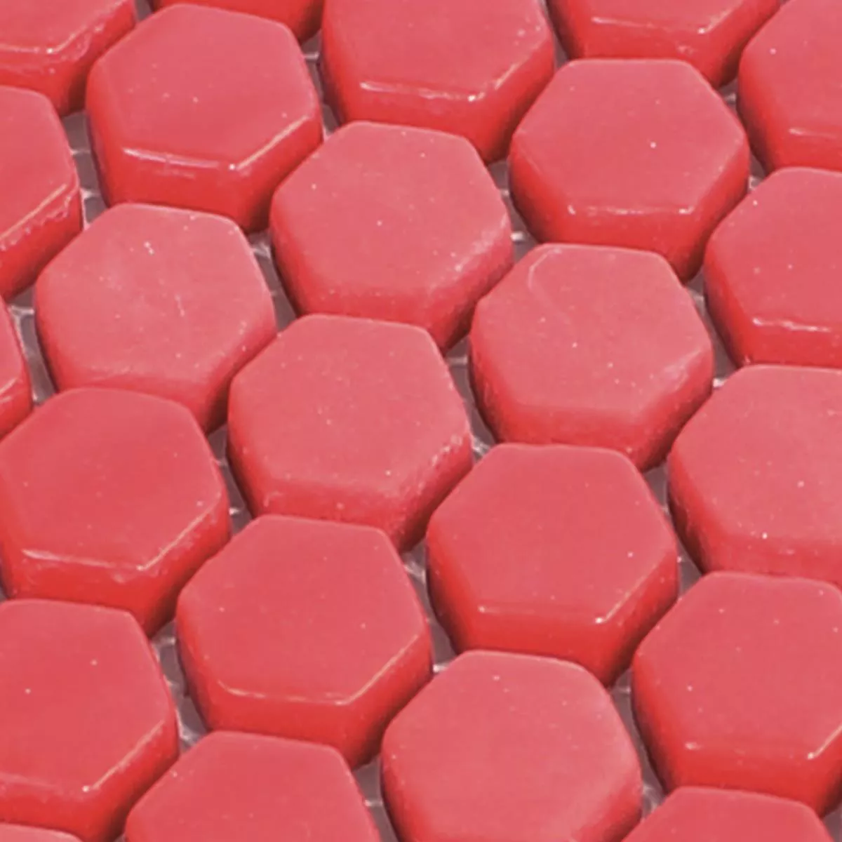 Sample Glass Mosaic Tiles Brockway Hexagon Eco Red