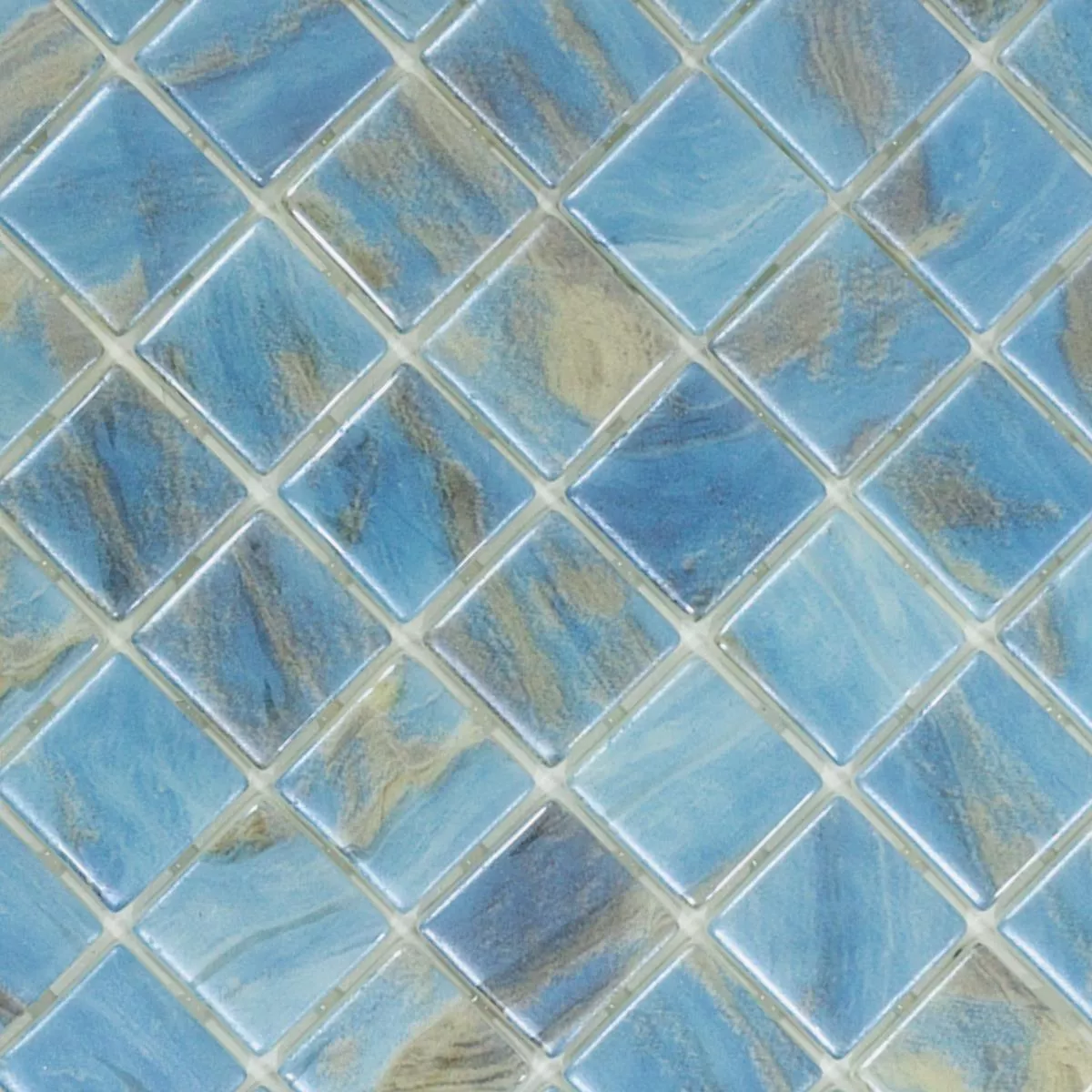 Glass Swimming Pool Mosaic Alassio Blue 25