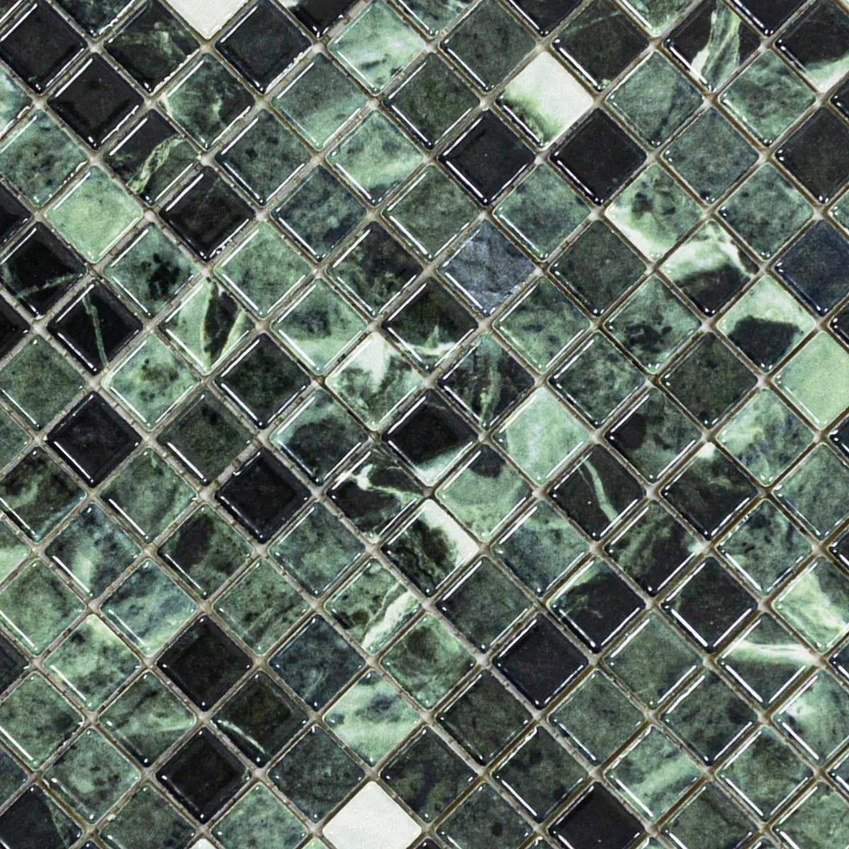 Ceramic Mosaic Tiles Elysium Marble Optic Green 12