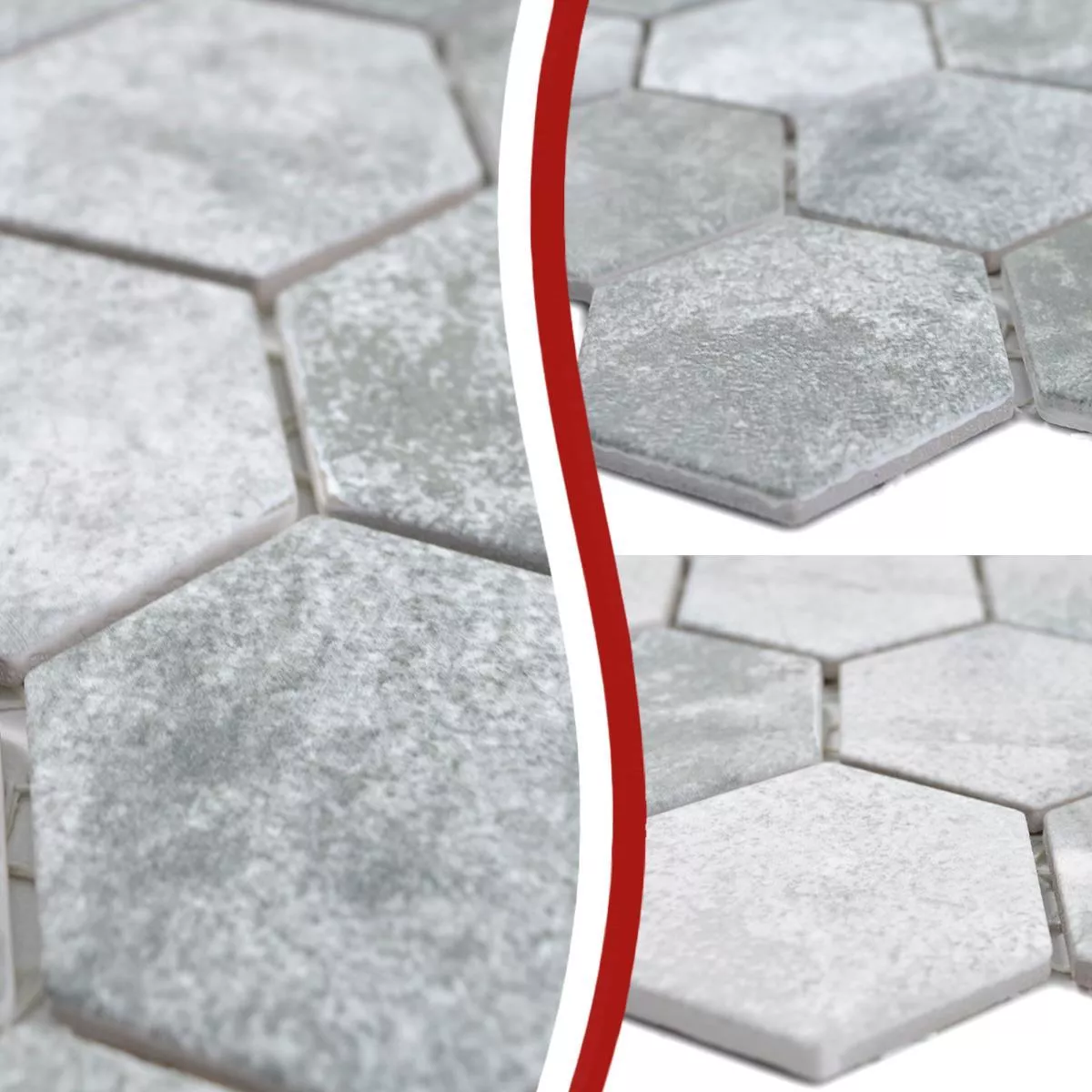 Sample Ceramic Mosaic Comtessa Hexagon Cement Optic