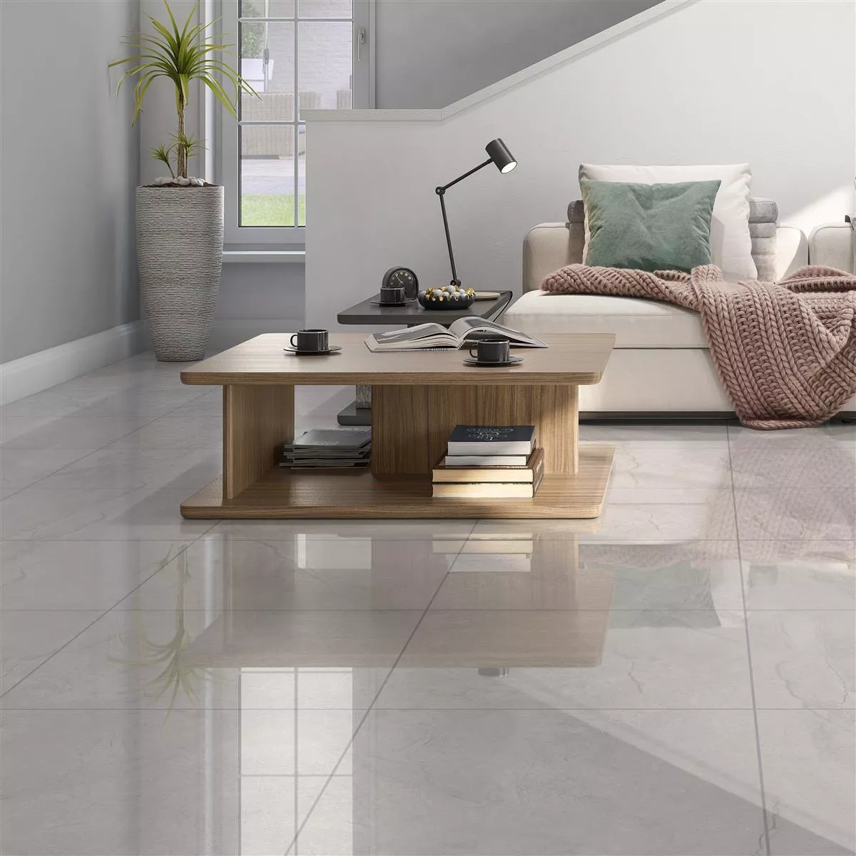 Sample Floor Tiles Pangea Marble Optic Polished Ivory 60x60cm