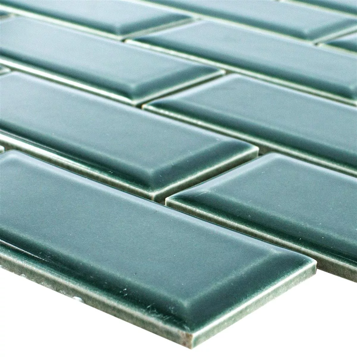 Ceramic Mosaic Tiles StPauls Metro Facet Green