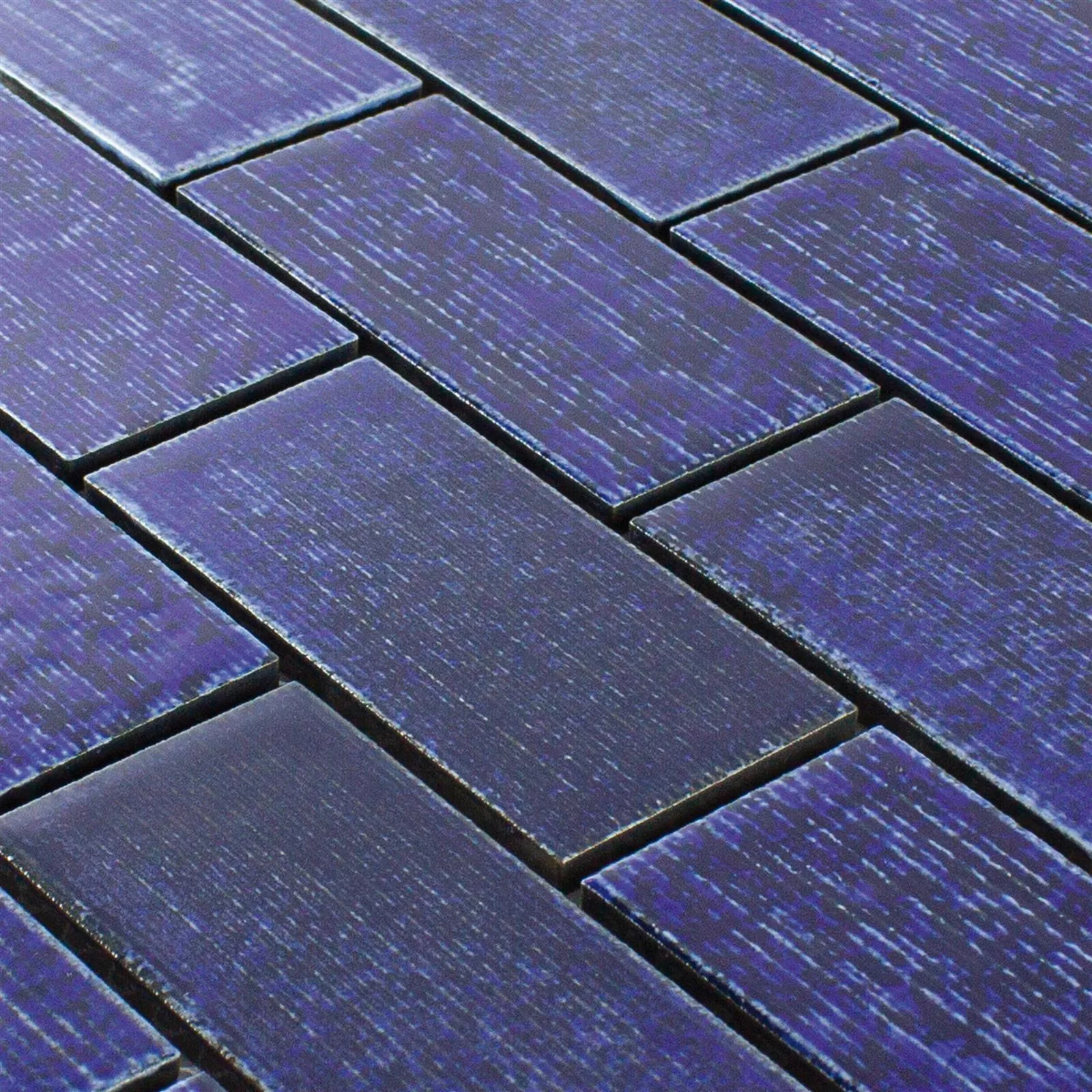 Ceramic Mosaic Tile Bangor Glossy Blue Rectangle