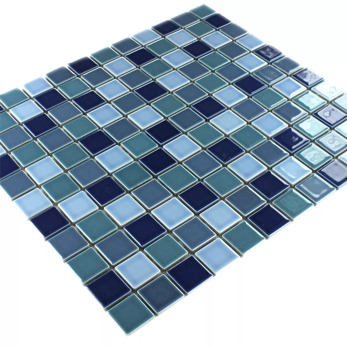 Mosaic Tiles Ceramic Blue Mix Glossy