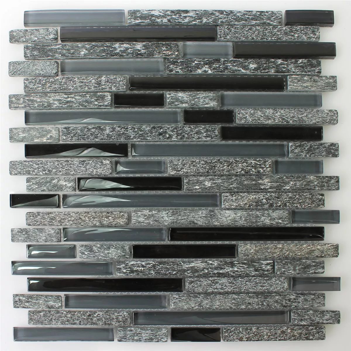 Mosaic Tiles Glass Natural Stone Black Grey