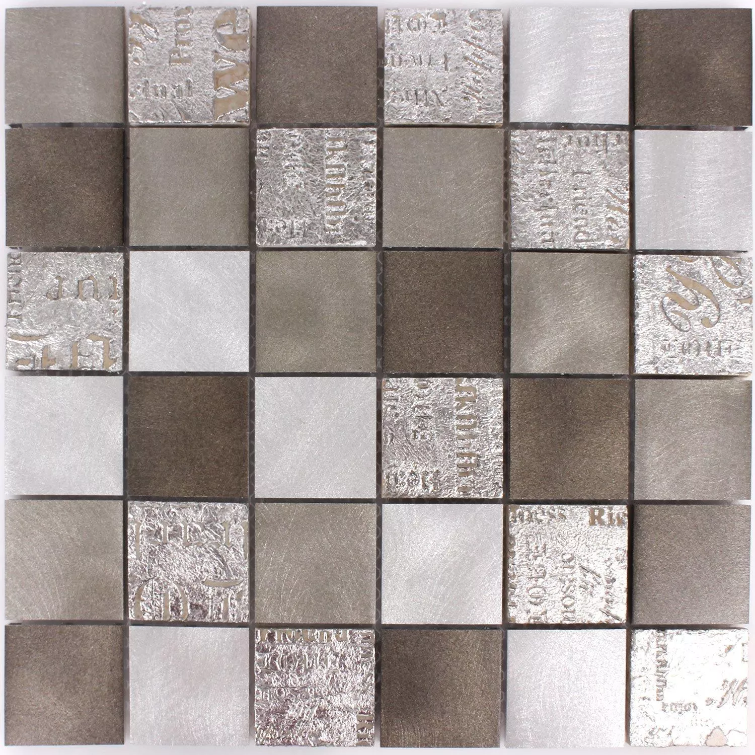 Sample Mosaic Tiles Metal Natural Stone Parole Brown Silver