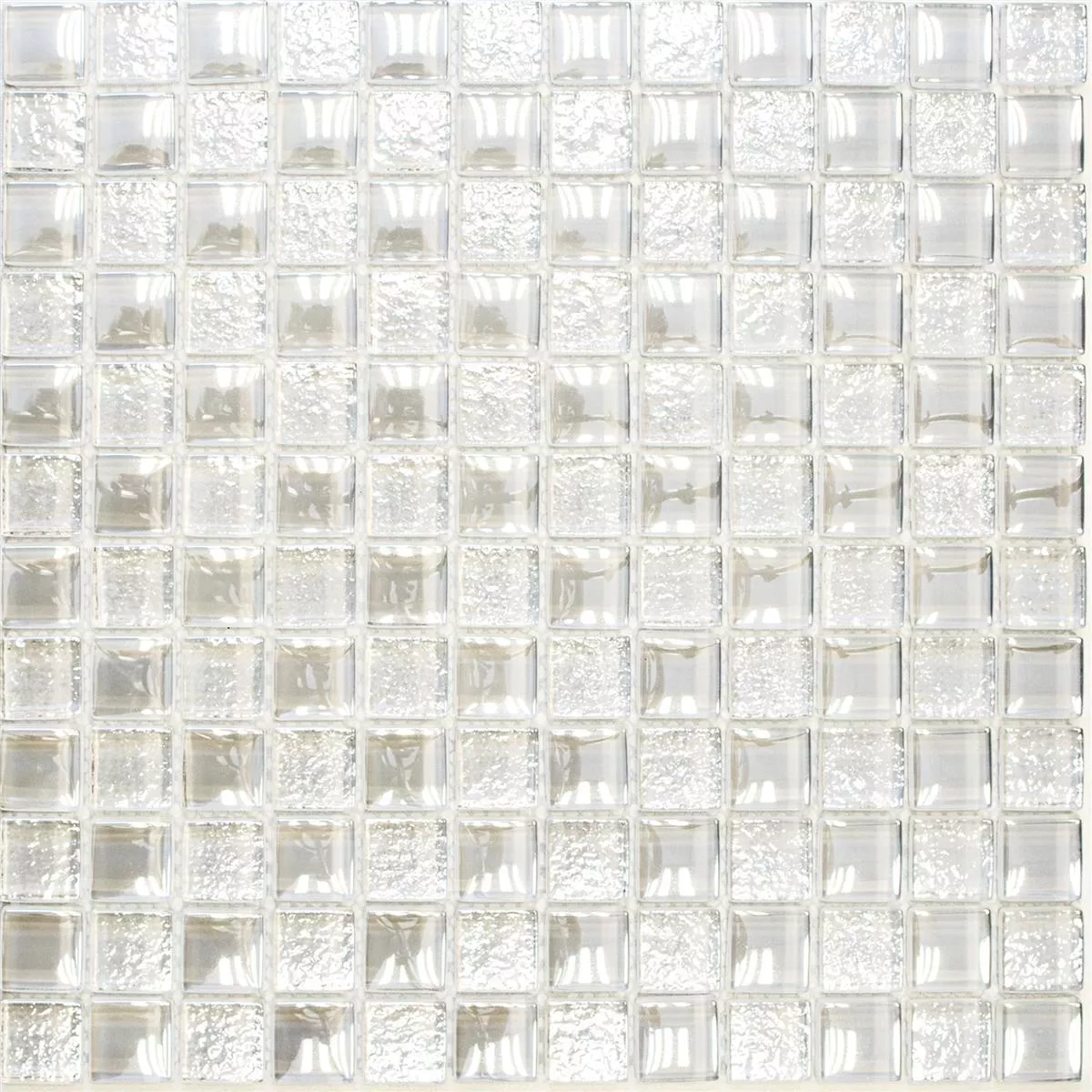 Glass Mosaic Tiles Nikolski White