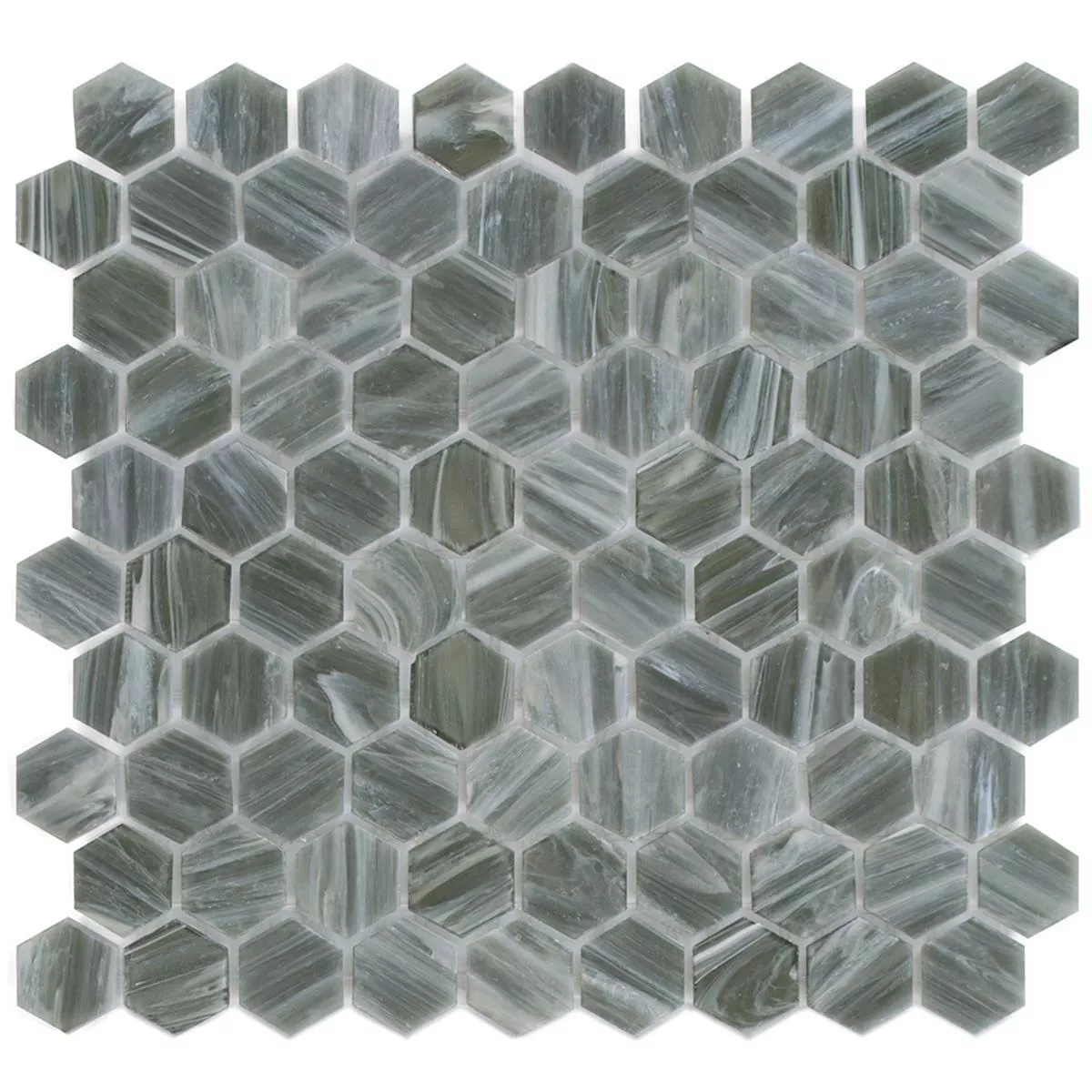 Glass Mosaic Tiles Trend-Vi Hexagonal 216 Grey Glass Mosaic Tiles Trend-Vi Hexagonal 216 Grey