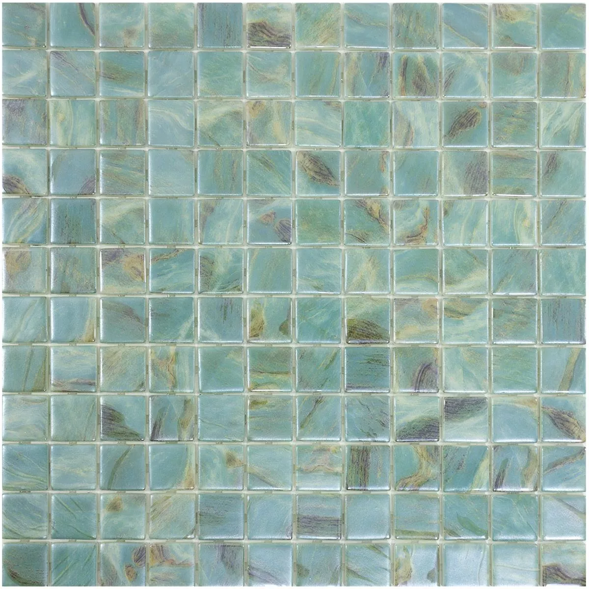 Glass Swimming Pool Mosaic Alassio Cyan 25