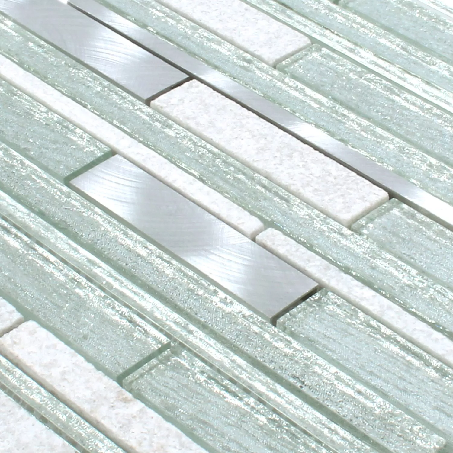 Sample Mosaic Tiles Panorama Silver White