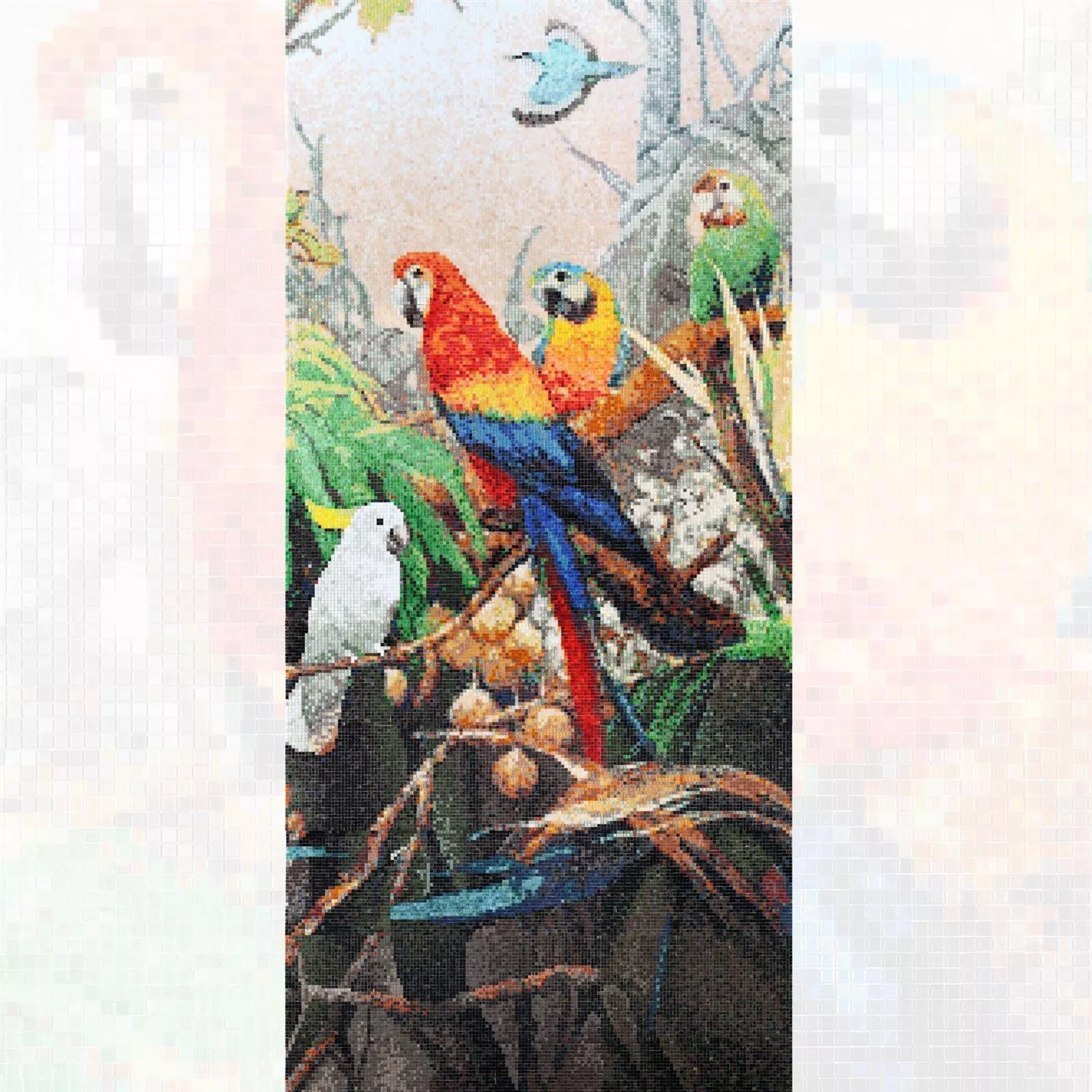 Glass Mosaic Picture Parrots 120x240cm