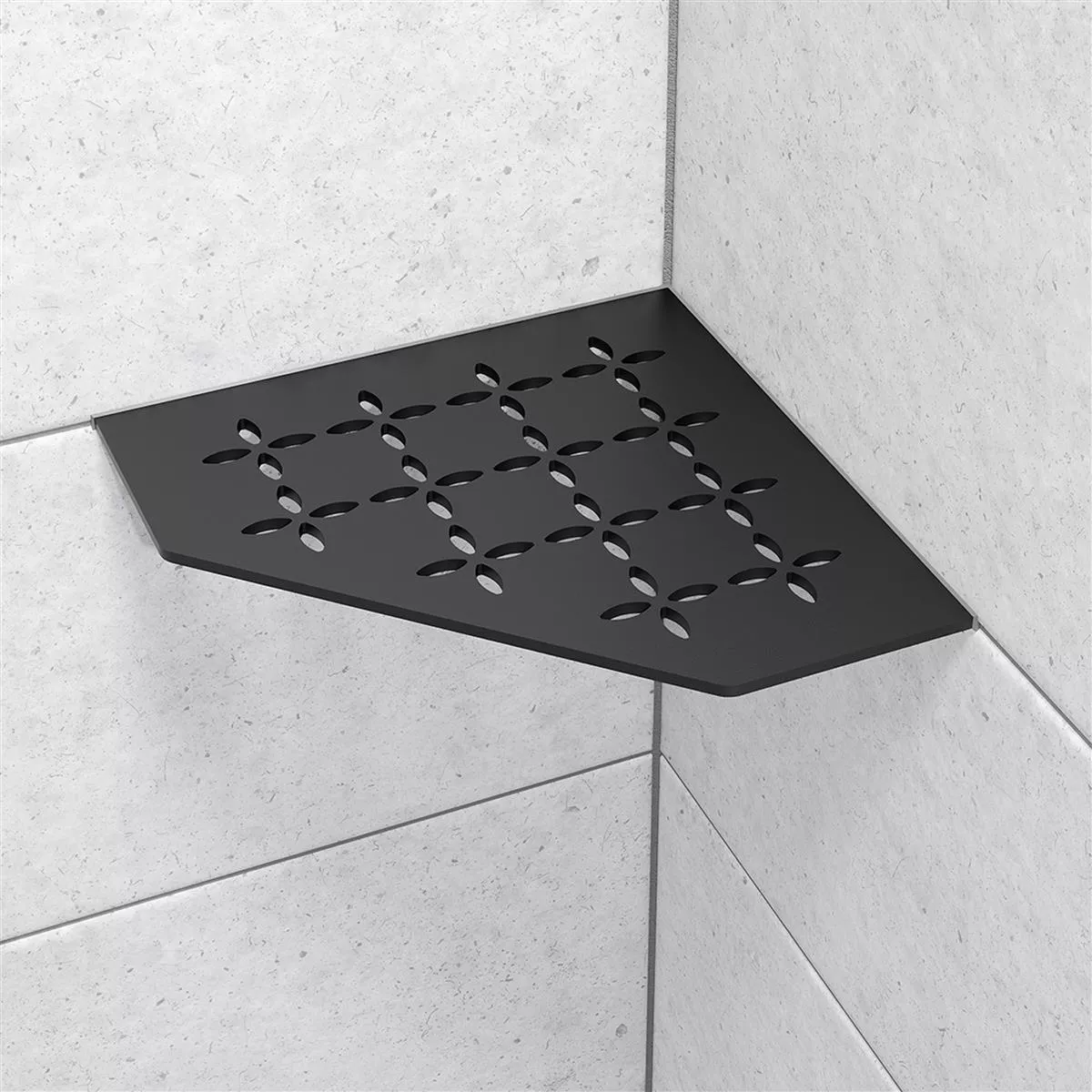 Wall shelf shower shelf Schlüter 5eck 19,5x19,5cm Floral Graphite