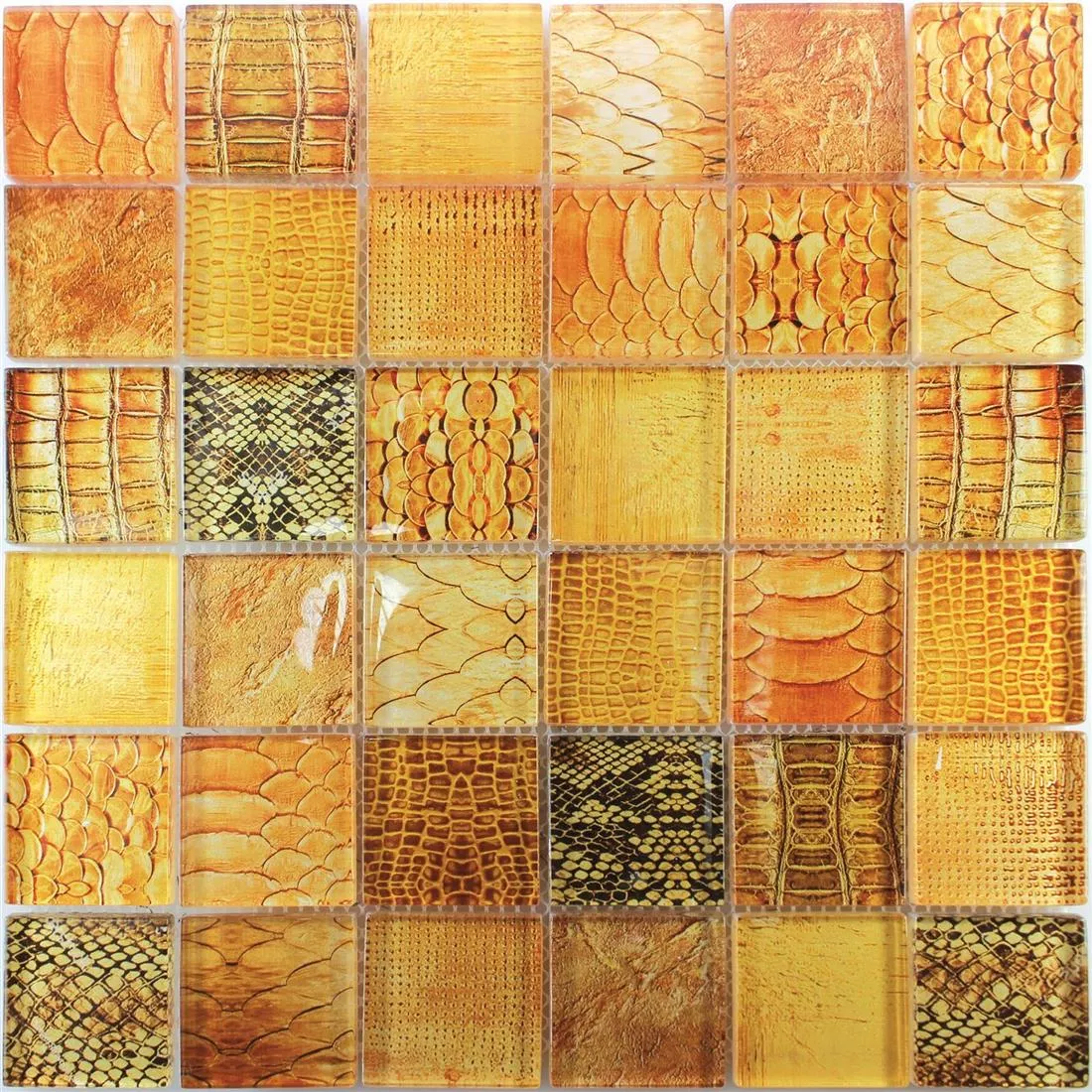 Sample Glass Mosaic Tiles Python Orange