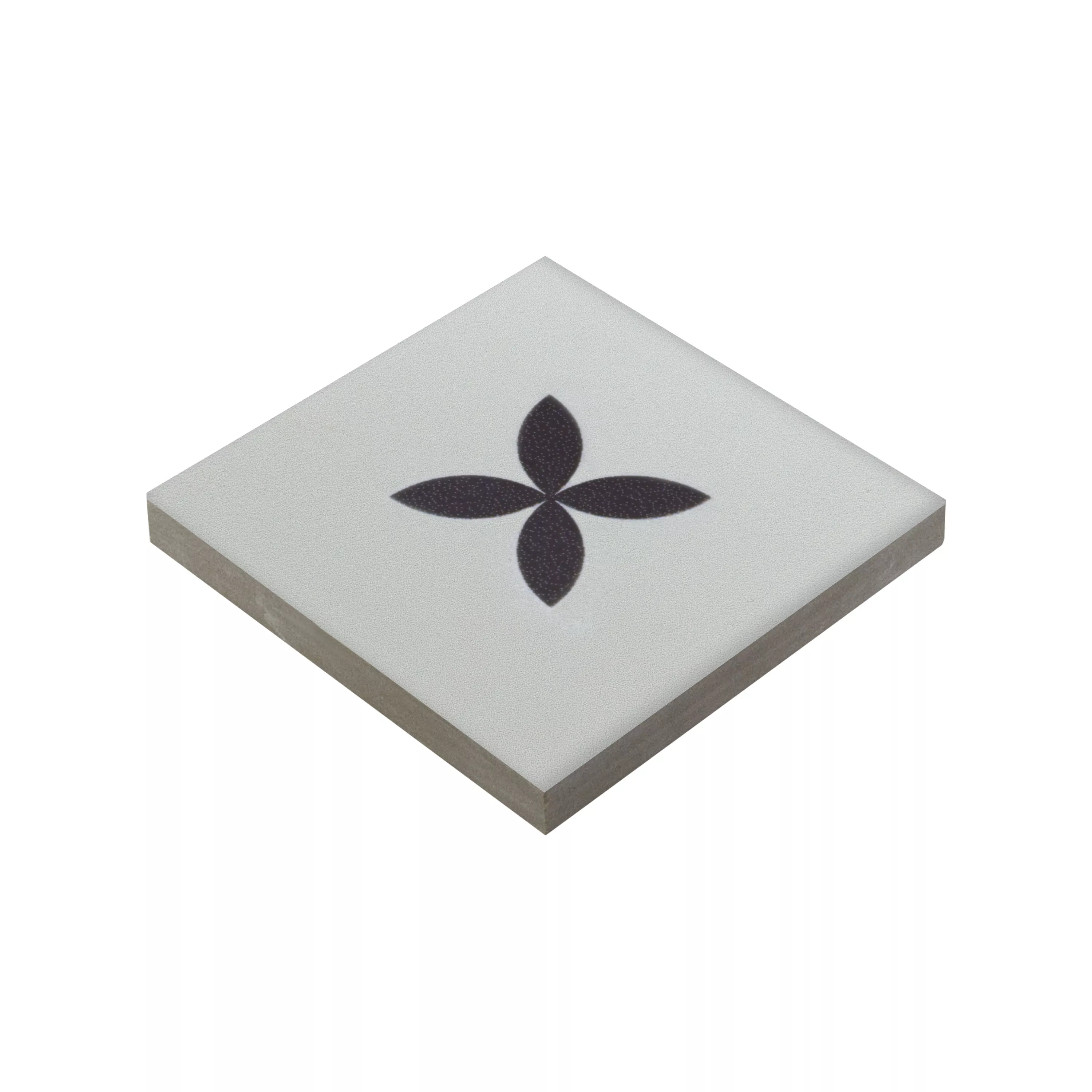 Porcelain Stoneware Tiles Genexia Black Blanc Decor 4 Rosone  4,6x4,6cm Porcelain Stoneware Tiles Genexia Black Blanc Decor 4 Rosone  4,6x4,6cm