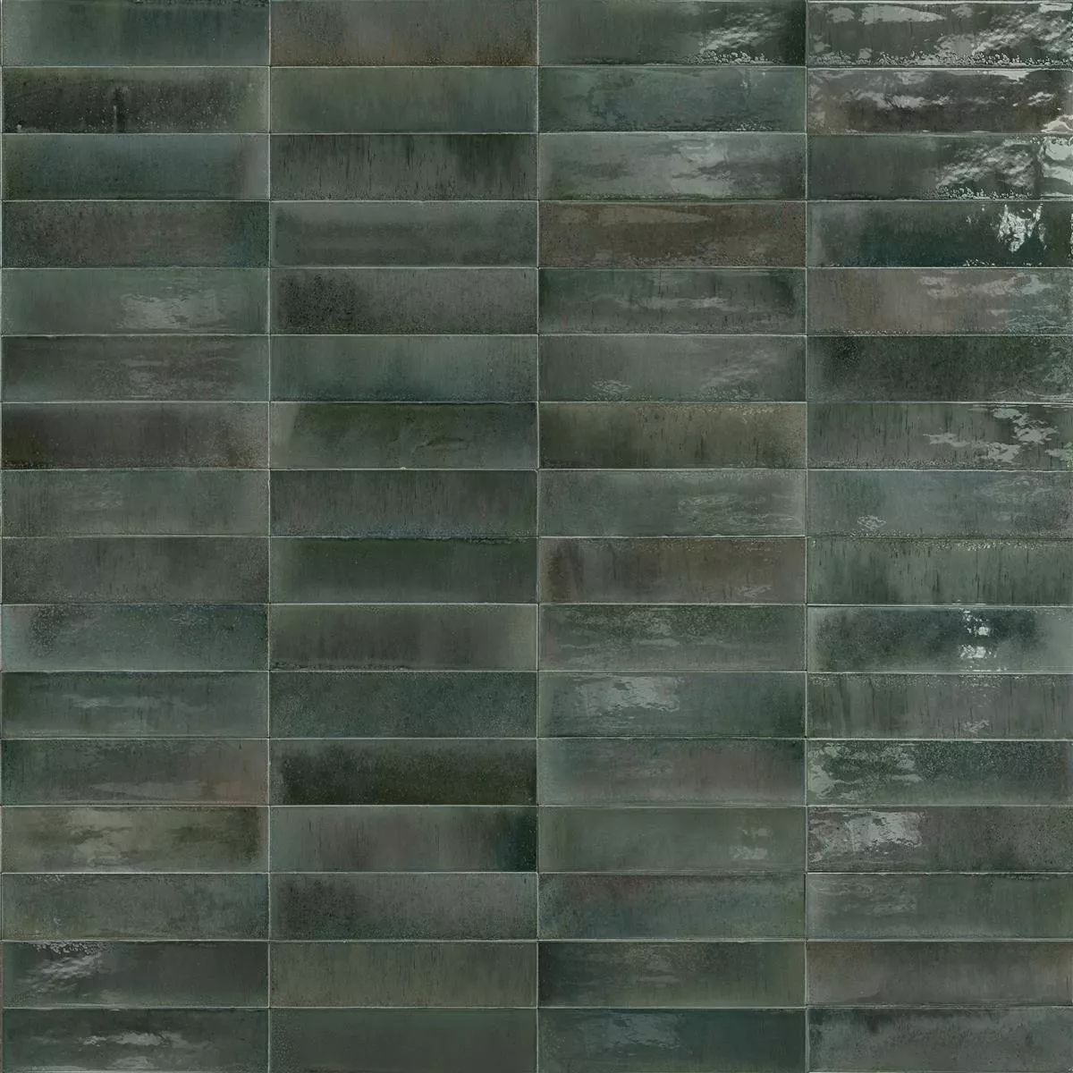 Sample Wall Tiles Laguna Glossy Waved Dark Green 6x24cm