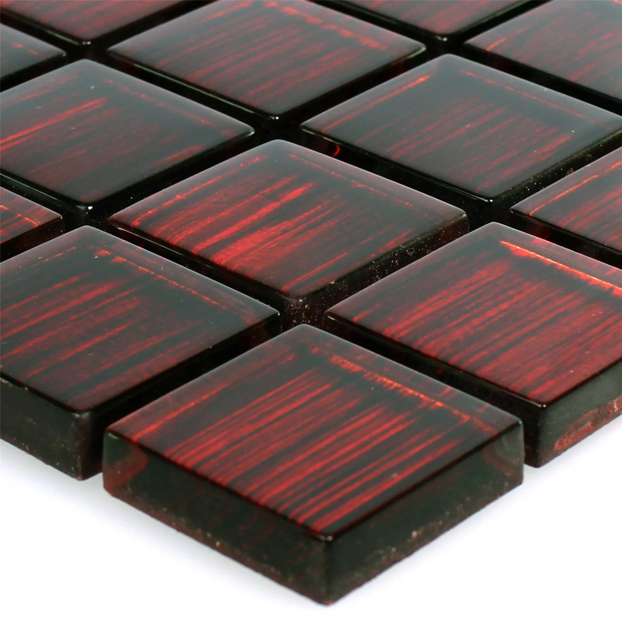 Sample Glass Mosaic Tiles Tradition Red