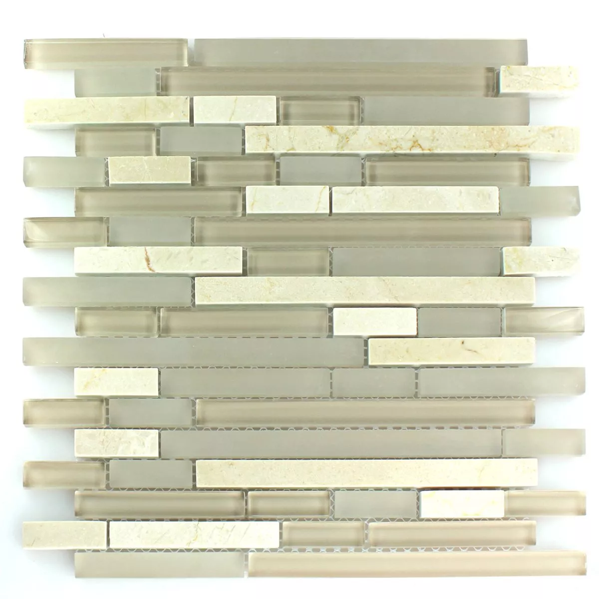 Sample Mosaic Tiles Glass Marble Barbuda Creme Mix