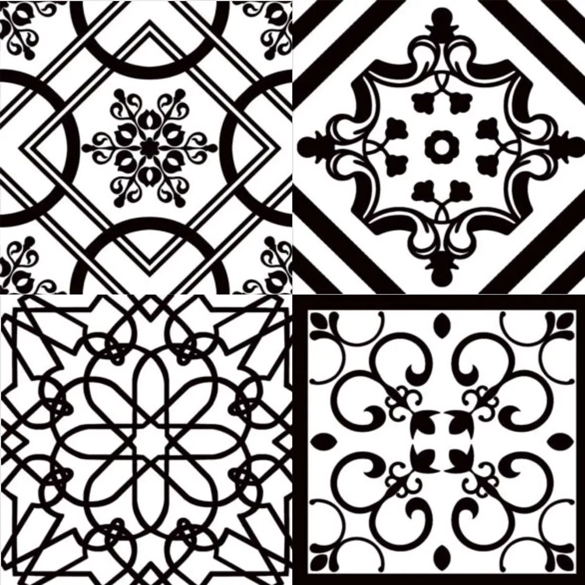 Porcelain Stoneware Tiles Ravello Black Blanc 22,5 x 22,5cm Porcelain Stoneware Tiles Ravello Black Blanc 22,5 x 22,5cm