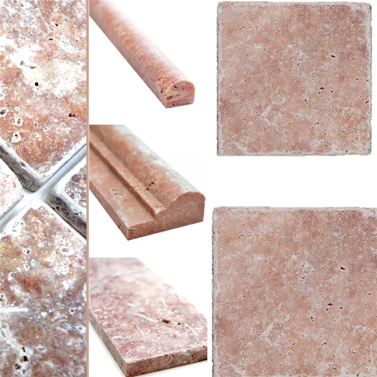 Natural Stone Tiles Travertine Usantos Rosso