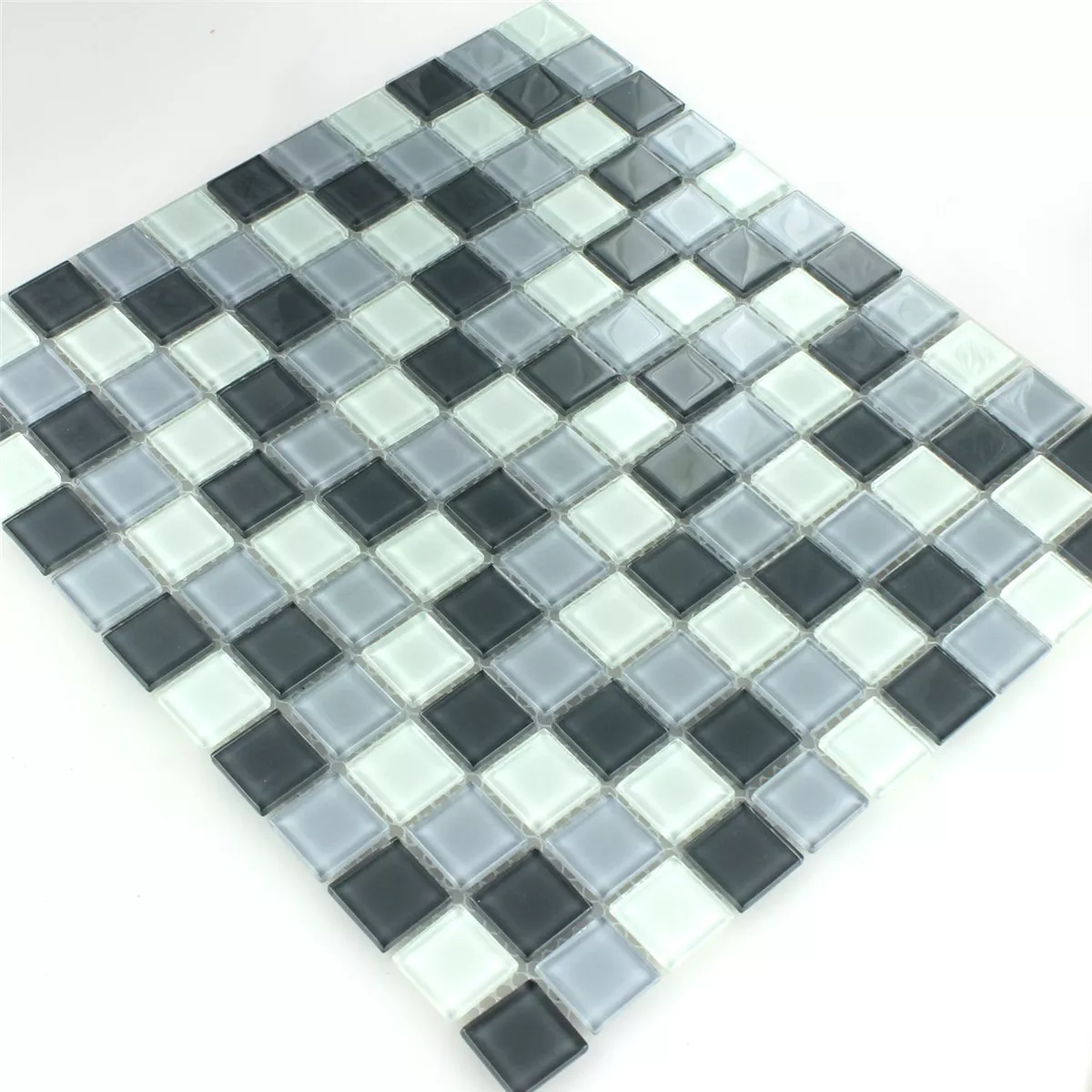 Sample Mosaic Tiles Glass Grey Mix 