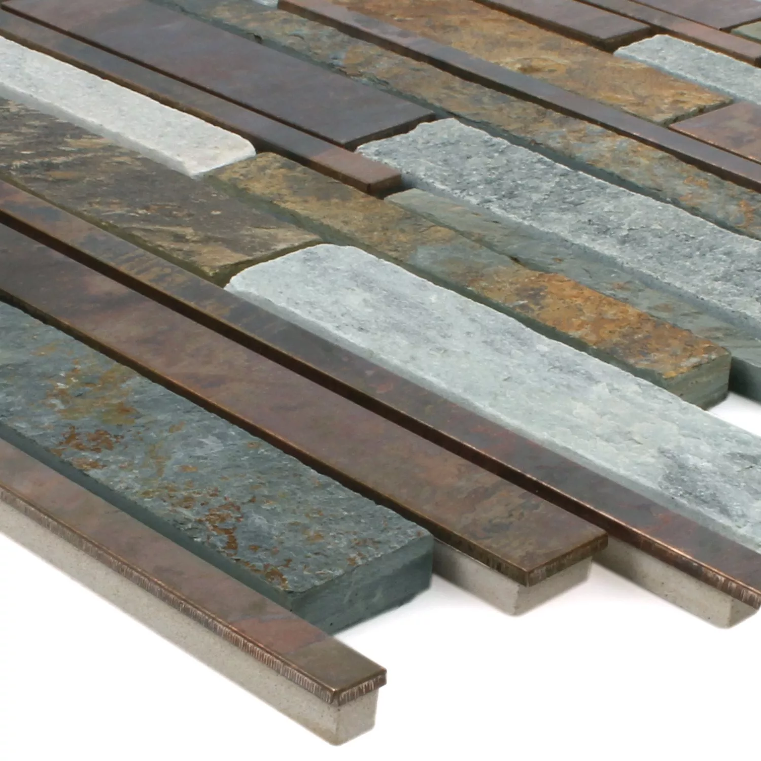 Mosaic Tiles Miray Natural Stone Copper Mix Mosaic Tiles Miray Natural Stone Copper Mix