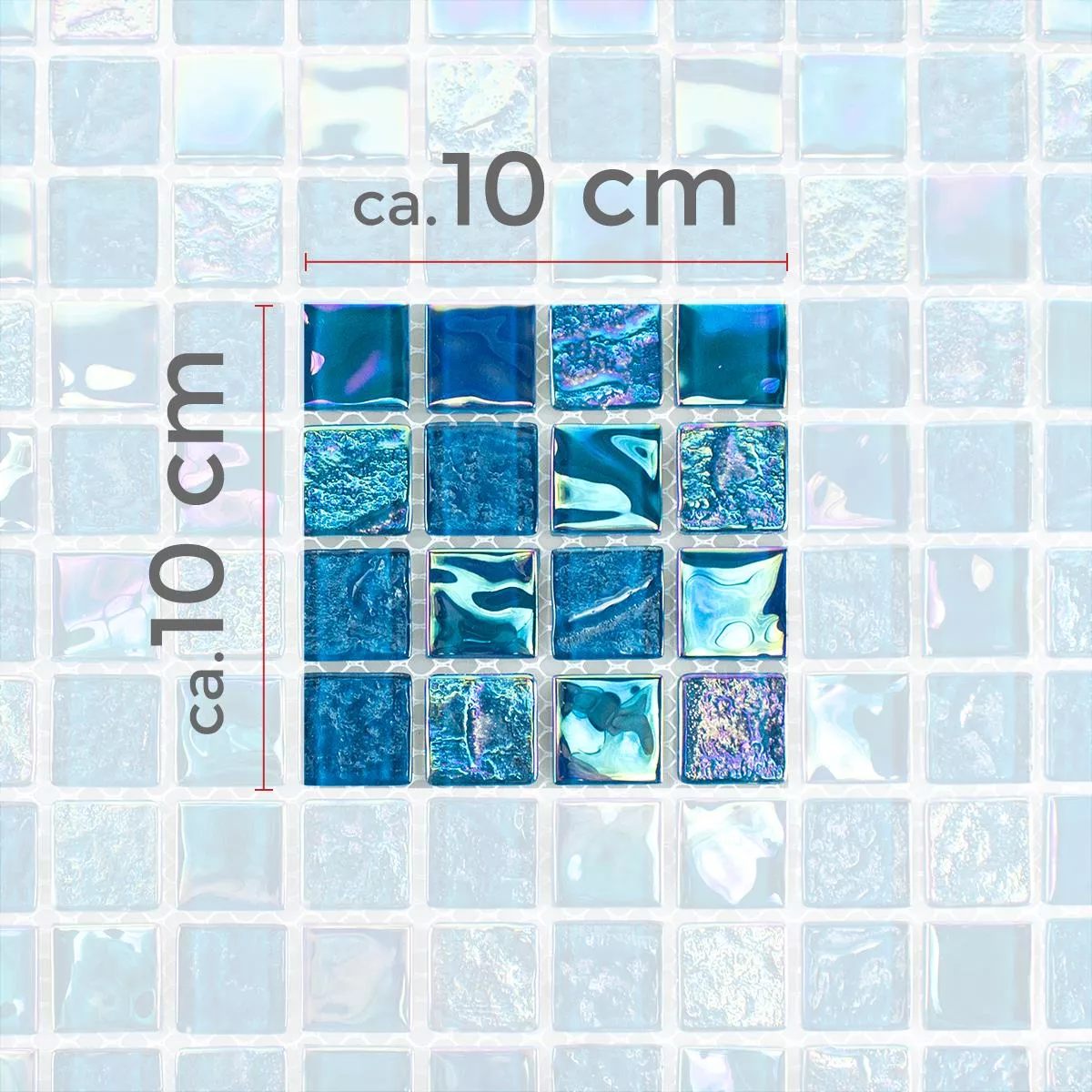 Sample Glass Mosaic Tiles Nacre Effect Carlos Blue 23