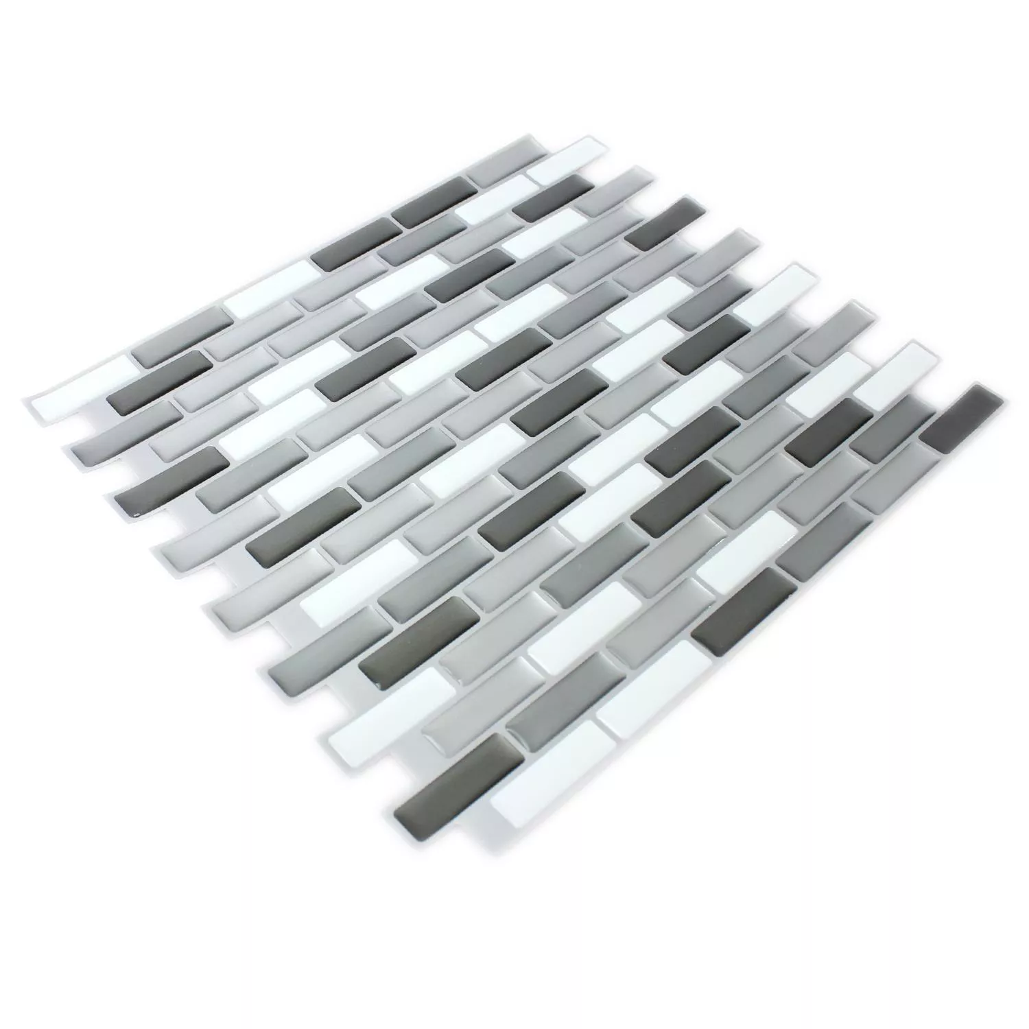 Mosaic Tiles Vinyl 3D Silver Grey Mix